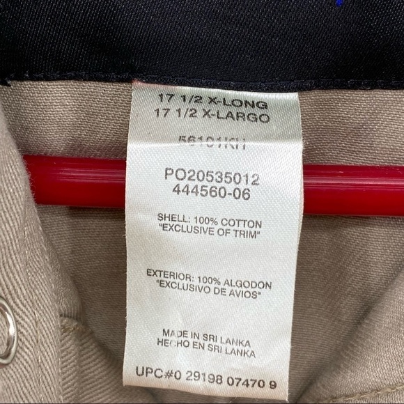 Walls Workwear Khaki Snap Front Men's Size 17.5 X-Long - Picture 3 of 7